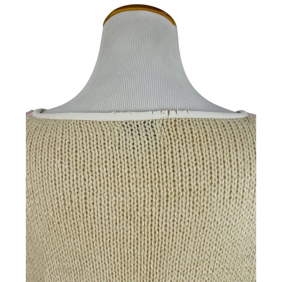 Vtg Y2K Nasty Gal Chunky Pink & Cream Boxy Relaxed Knit Sweater | Soft Girl Twee - Picture 9 of 16